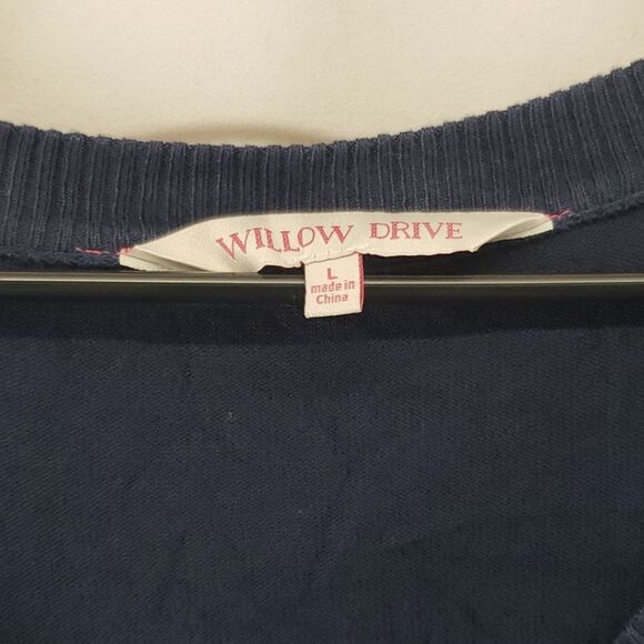 Willow Drive Womens Size L Dip-Dye Tie-Hem Knit Top blue (AM) - Picture 2 of 8